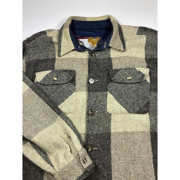 Structure Expedition Gear Shacket Plaid Shirt Medium Button Down Pockets Neutral - Picture 5 of 9